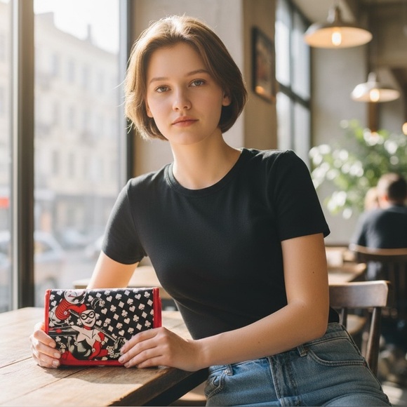 DC Comics Handbags - Dc cosmetics hanging bag Harley Quinn comet